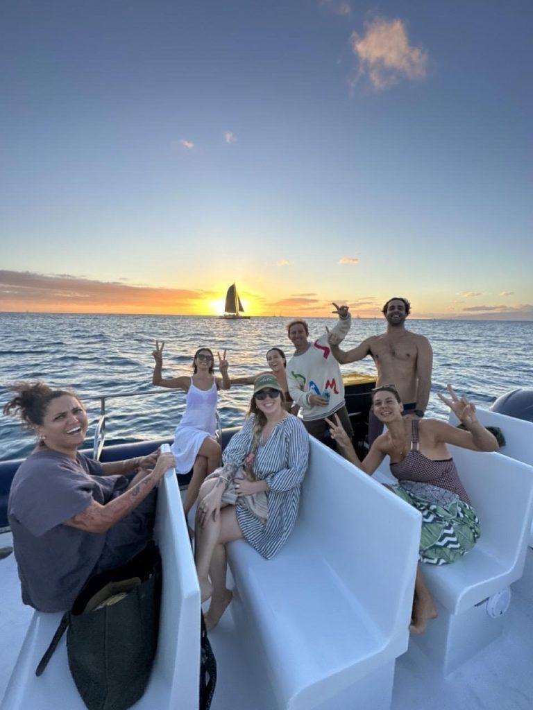 People enjoying on a Maui Sunset cruise