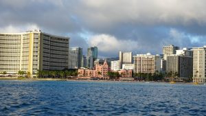 Skyline of Waikiki in Honolulu.