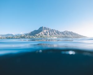 Diamond Head crater seen from the ocean