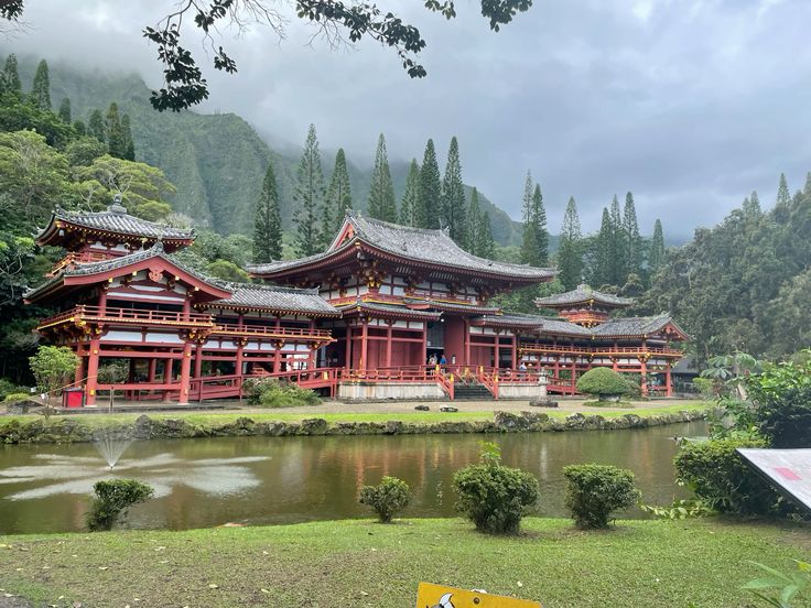 a temple in oahu's lush landscape